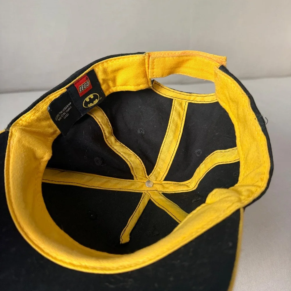 LEGO Batman Baseball Cap Black Yellow Brick Logo DC Comics 2013 Kids Hat Cotton
